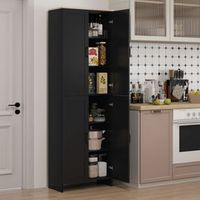 alacena de cocina de melamina de madera homcom 60x30x1705 cm negro
