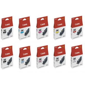 Original Multipack Canon imagePROGRAF PRO-300 Printer Ink Cartridges (10 Pack) -PFI-300Y