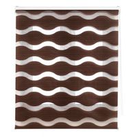 estoralis - estor enrollable noche y dia  doble tejido  ondas 125 x 180 cm anchoalto tamano tela 122 x 175 cm  jeor marron