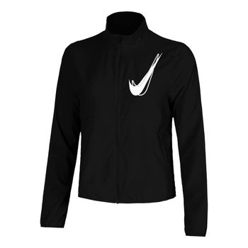Nike Swoosh Chaqueta Para Correr Mujeres-Negro