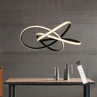 lampara colgante led nettlife para salon negra regulable 62 w o 58 cm con aros altura ajustable
