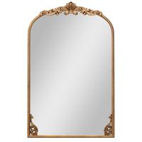 costway espejo arqueado para pared 76 x 51 cm espejo barroco ornamentado tradicional vintage dorado con marco de metal espejos antiguos oro