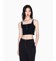 ax armani exchange para mujer xw002057af21295uc001 top con cremallera negro l casual poliamida sin mangas  tirantes