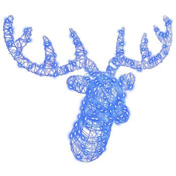 Cabeza De Reno 140 Led Azul 68 X 36,5 X 62,5 Cm Acrílico Vidaxl