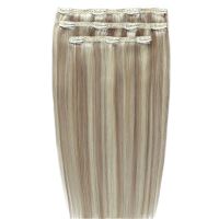 beauty works deluxe clip-in 18 inch hair extensions various colours - champagne blonde 61318