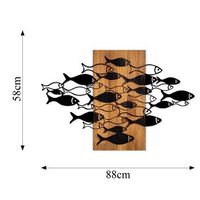 decoracion pared de madera shoal nogal negro 88x58 cm