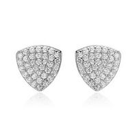 pendientes triangulares de plata 925 con circonita