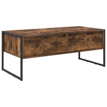 Mesa De Café | Mesa De Centro Roble Humo 100 X 46 X 40 Cm Madera Contrachapada