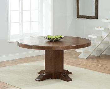 Torino 150cm Dark Oak Round Pedestal Dining Table