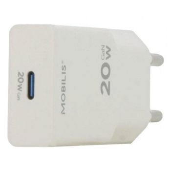 Cargador Mobilis 020025 Universal USB-C 20W GaN Blanco
