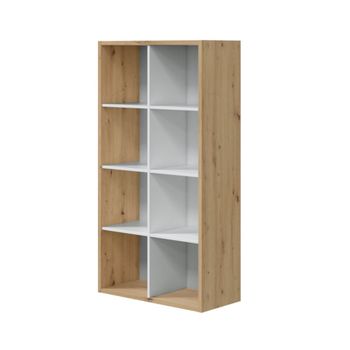 Estantería con 8 compartimentos - L72 cm - Efecto Madera clara