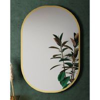 espejo de pared ovalado oro  espejo decorativo oval  espejo de bano ovalado  55x75 80x100cm 55x80cm  reversible  55 x 80cm - oro