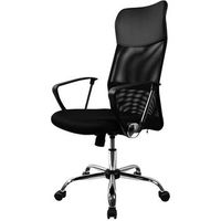 silla de oficina ergonomica con respaldo alto de malla transpirable y piel sintetica - giratoria con reposabrazos