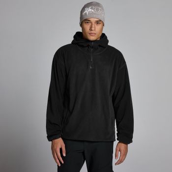 Sudadera con capucha y cremallera 1/4 de felpa para hombre de MP - Negro - XL