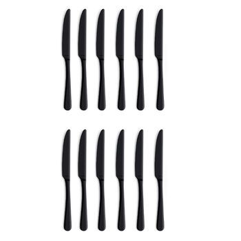Caja Cuchillo Mesa Acero Inox 23,5cm-2,5mm Amefa Austin Negro - Negro No Apto Microondas