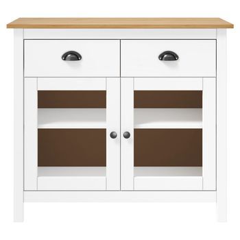 Mesita De Noche | Mesilla De Noche Hill Madera Maciza De Pino Blanco 90x40x80 Cm