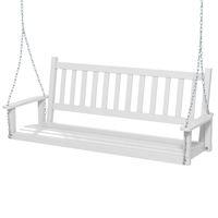 costway banco columpio de 2-3 plazas banco colgante de jardin con madera de alamo cadenas ajustables de 170cm respaldo de listones
