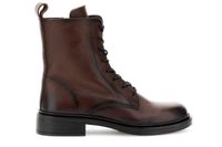 botines de piel con cordones dark brown