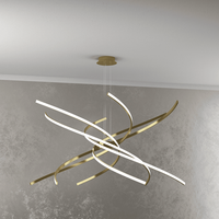 lampara de arana led moderna tornado 88 w 5950 lm 1163s100 color oro brunido