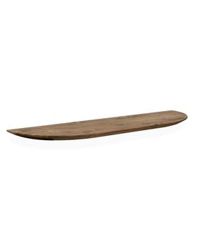 Estante redondeado de madera maciza flotante tono envejecido 60x3,2cm