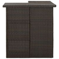 mesa de bar  mesa de bistro de esquina marron ratan sintetico 100x50x105 cm