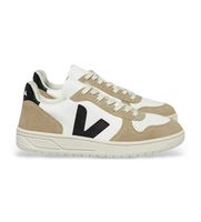 veja para hombre vx0503138 zapatillas de piel v-10 blanco beige 40 plano cordones casual