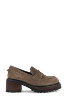 mocasines de ante con suela track taupe 38