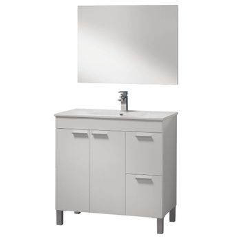 Mueble De Baño Con Dos Puertas Batientes Y Dos Cajones