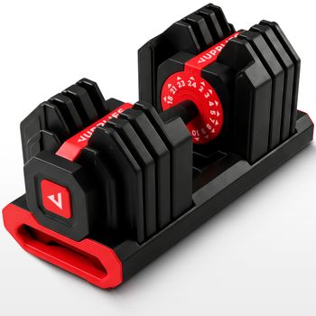 RELAXTY Mancuerna Ajustable 24 kg 15 en 1– Pesas Regulables de 2,5 a 24 kg con Diseño Compacto Todo en Uno