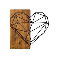 decoracion pared de madera heart nogal negro 58x58 cm