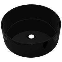 lavabo de bano moderno  lavabo redondo de ceramica negro 40x15 cm