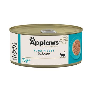 Applaws en caldo 24 x 70 g latas para gatos - Pack Ahorro - Filete de atún
