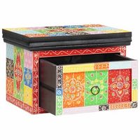 armario de noche con cajon multicolor 40 x 30 x 28 cm vidaxl