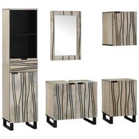juego de muebles de bano 5 uds madera de nogal marron vidaxl