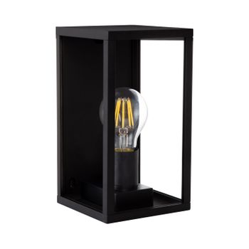 Ledkia Aplique de Pared Exterior Aluminio y Cristal Atrium Negro
