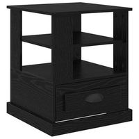 mesita de noche - mesilla de noche con cajon roble negro 50 x 50 x 60 cm mc6644