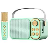 klack karaoke retro altavoz subwoofer con microfono bluetooth 10w verde