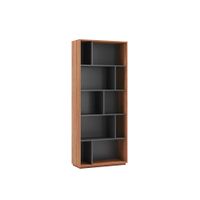 estanteria libreria en melamina nogal y grafito 191x80x32 cm