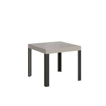 Mesa extensible 90x90/246 cm efecto madera cachemira, hierro