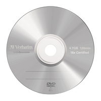 pack 5 dvd-r 47 gb verbatim 16x