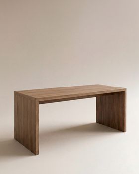 Mesa de comedor de madera maciza en tono envejecido de 200x75cm