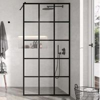 panel fijo de ducha fresh industrial  120 cm decorado cuadros