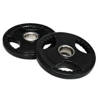 sportnow discos de peso placas de peso 2 x 5 kg con tres asas y orificios de o 5 cm recubrimiento de caucho negro   aosom espana