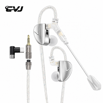 Auriculares para juegos CVJ Assassin, 1BA+1DD+1Vibrate, híbridos, 3 unidades, intraaurales, con micrófono, cable IEM desmontable, conector de 3,5 mm + 4,4 mm.