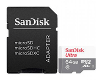 memoria 64gb micro sdxc  sd adapter sandisk clase 10