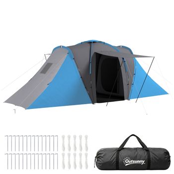 Outsunny Tienda de Campaña Familiar para 4-6 Personas 555x225x190cm