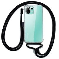 cool funda transparente con cordon negro para xiaomi mi 11 lite mi 11 lite 5g