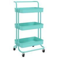 carrito de cocinarestanteria de cocina carrito de servir 3 niveles hierro y abs turquesa 42x35x85 cm