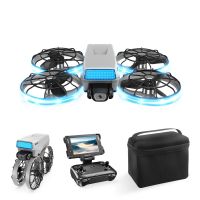zfr xj2 mini wifi fpv con controlador de pantalla led plegable de 43 camara hd gimbal de servo flujo optico de susp