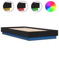cama para adulto  cama individual  estructura de cama con luces led negro 75x190 cm